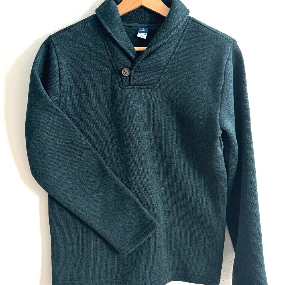 Old Navy Boys Sweater-Knit Shawl-Collar Sweatshirt-Fleece Lined - Green - XL
